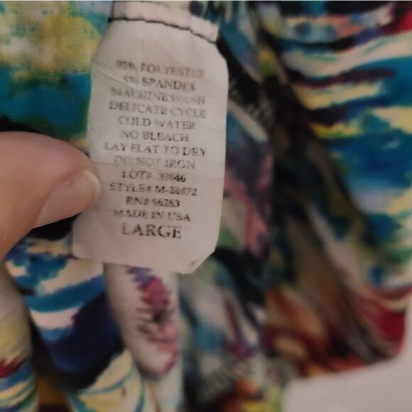 Jason Maxwell Tie Neck Watercolor Blouse - Picture 11 of 13